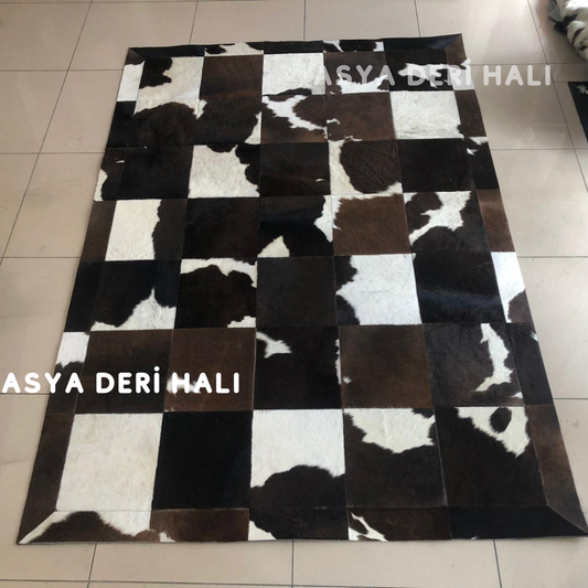 Dana Derisi Patchwork Kahverengi Halı