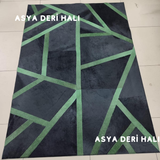 Yeşil Siyah Dana Derisi Halı