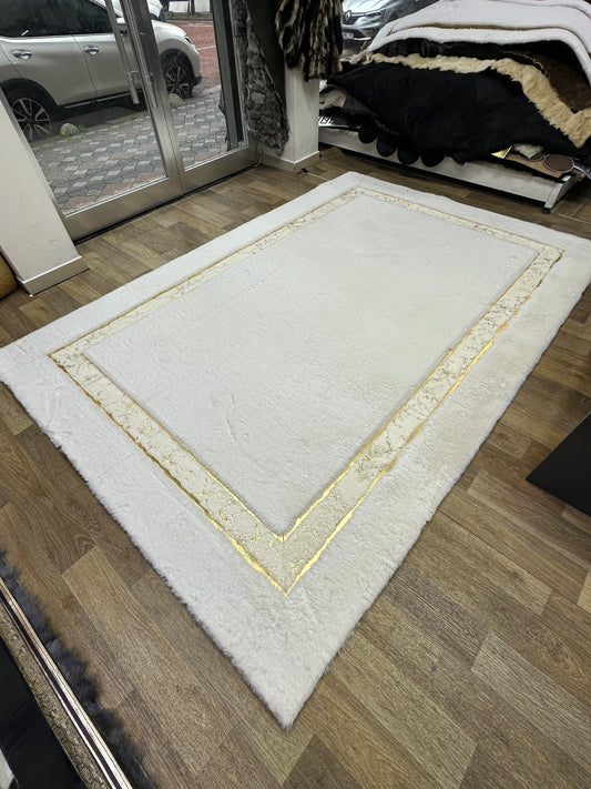 Zarif beyaz Gold Peluş Halı