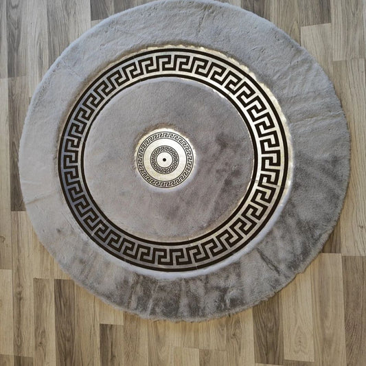 200x200 Gri Model, Beyaz Peluş Halı